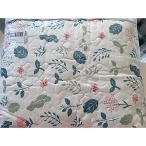 Floral Quilt Set 3-Piece Botanical Bedspread Bedding Queen
